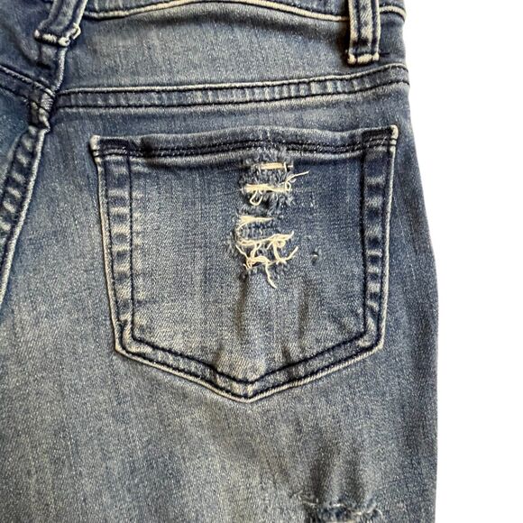 Rock & Republic Jean Shorts Women 4 Blue Mid Rise Distressed Stretch  (Sz4 W28) - Picture 14 of 16